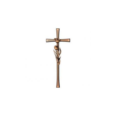 CRUZ BRONCE CON ROSAS