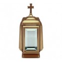 FAROL DE BRONCE CON BASE Y CRUZ