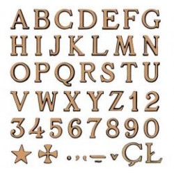 LETRAS DE BRONCE MODELO 'ROMANO'. ACABADO SATINADO.