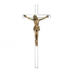 CRUZ TUBO ACERO INOXIDABLE CRISTO BRONCE