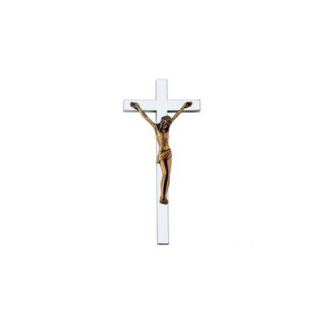 CRUZ TUBO ACERO INOXIDABLE CRISTO BRONCE