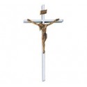 CRUZ TUBO ACERO INOXIDABLE CRISTO BRONCE