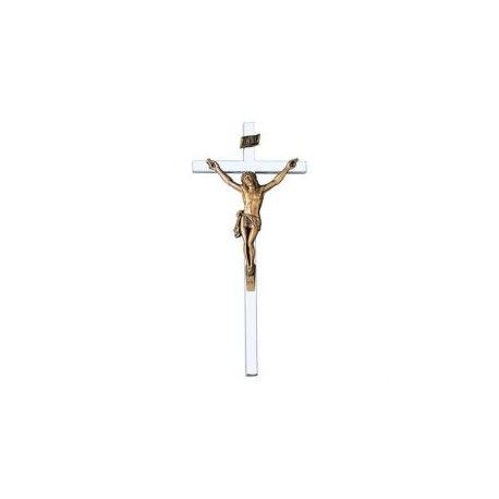 CRUZ TUBO ACERO INOXIDABLE CRISTO BRONCE