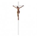 CRUZ PLETINA ACERO INOXIDABLE CRISTO BRONCE