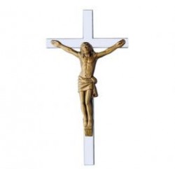 CRUZ PLETINA ACERO INOXIDABLE CRISTO BRONCE