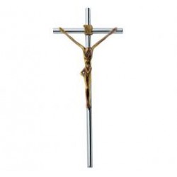 CRUZ TUBO REDONDO ACERO INOXIDABLE CRISTO BRONCE