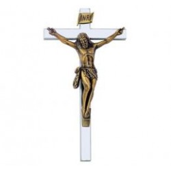 CRUZ TUBO ACERO INOXIDABLE CRISTO BRONCE