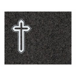 Lápida de nicho en granito Sudáfrica con cruz tallada