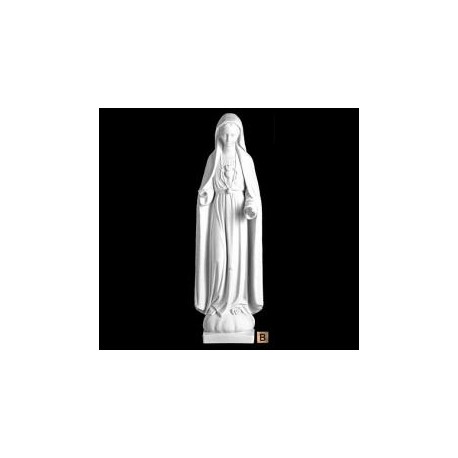 VIRGEN DE FÁTIMA DE MÁRMOL SINTÉTICO ACABADO CUERO